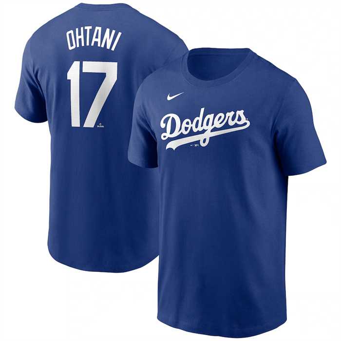 Men's Los Angeles Dodgers #17 Shohei Ohtani Blue 2024 Fuse Name & Number T-Shirt,We sell and wholesale Men's Los Angeles Dodgers #17 Shohei Ohtani Blue 2024 Fuse Name & Number T-Shirt on line form chian!